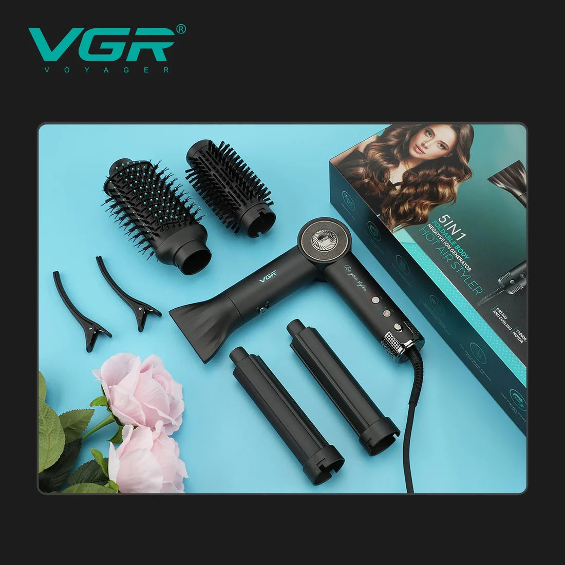VGR V-483 Professional 5-in-1 Hot Air Styler & Hair Dryer Brush