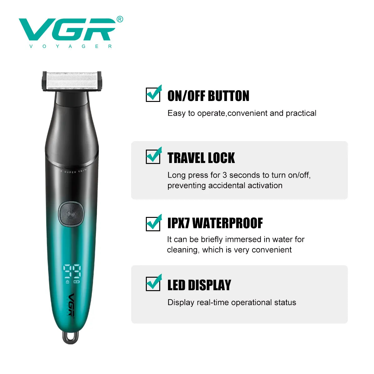 VGR V-339S Foil and Dual-sided Blades Shaver